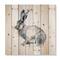 Designart - Monochrome Portrait Of Rabbit - Farmhouse Print on Natural Pine Wood